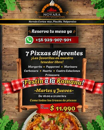 Festín a la Romana en Novara Pizzería
